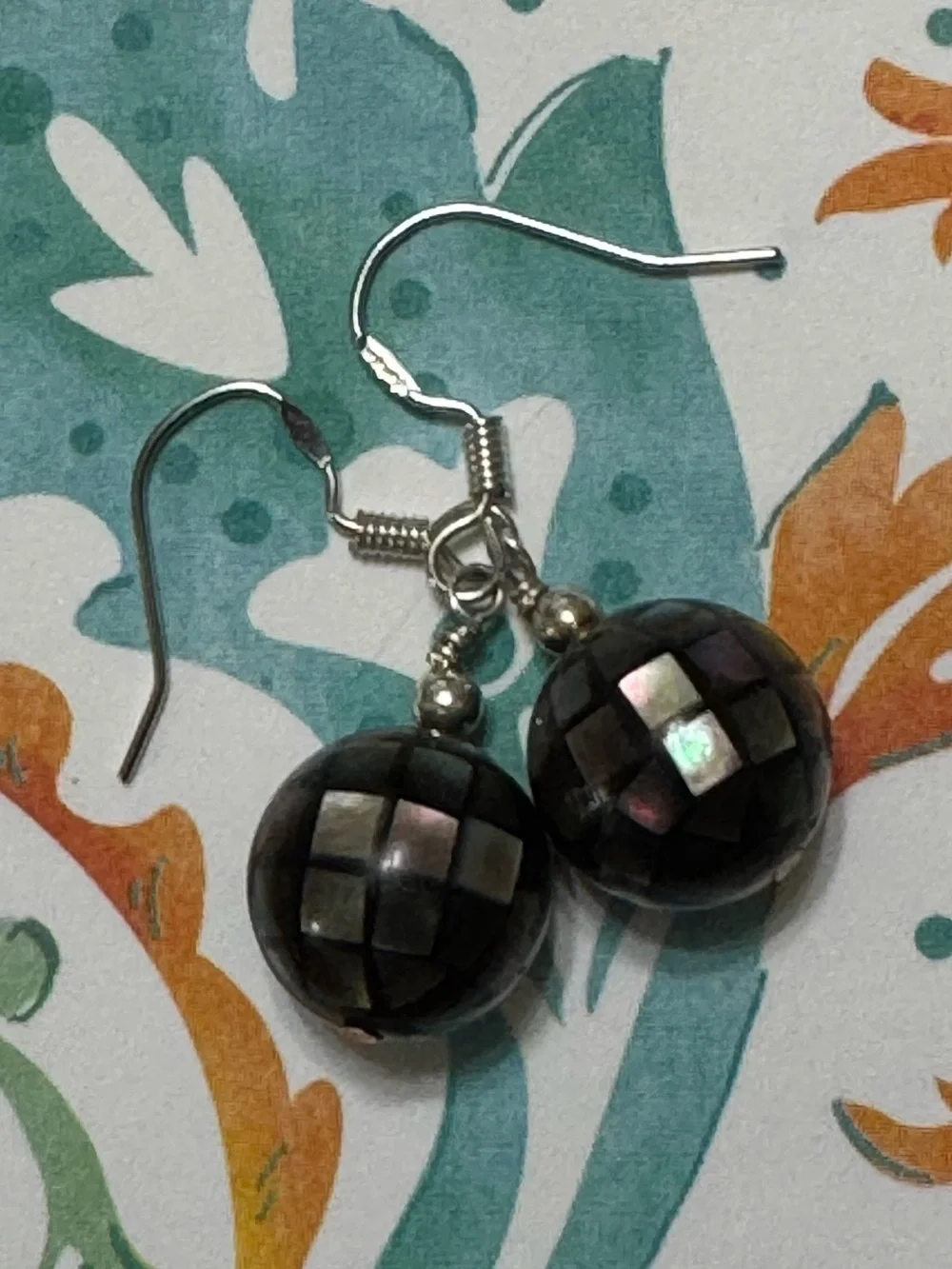 ABALONE DISCO BALL EARRINGS